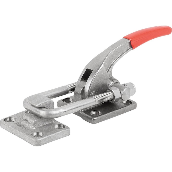Kipp Latch-Action Clamp L1=28, 4 Stainless Steel, With Fixed Jaw, Comp:Red K1268.130000 - main